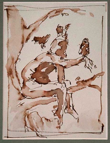 "The Scare crow 2 " Line & Wash. 12x15cm